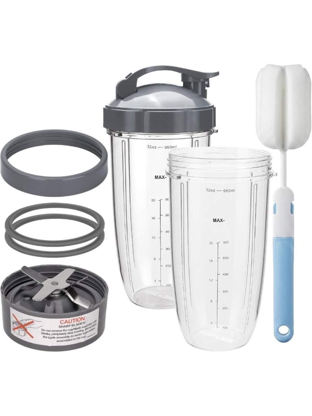32 oz Blender Cups & Extractor Blade Set - Replacement Parts for Nutribullet